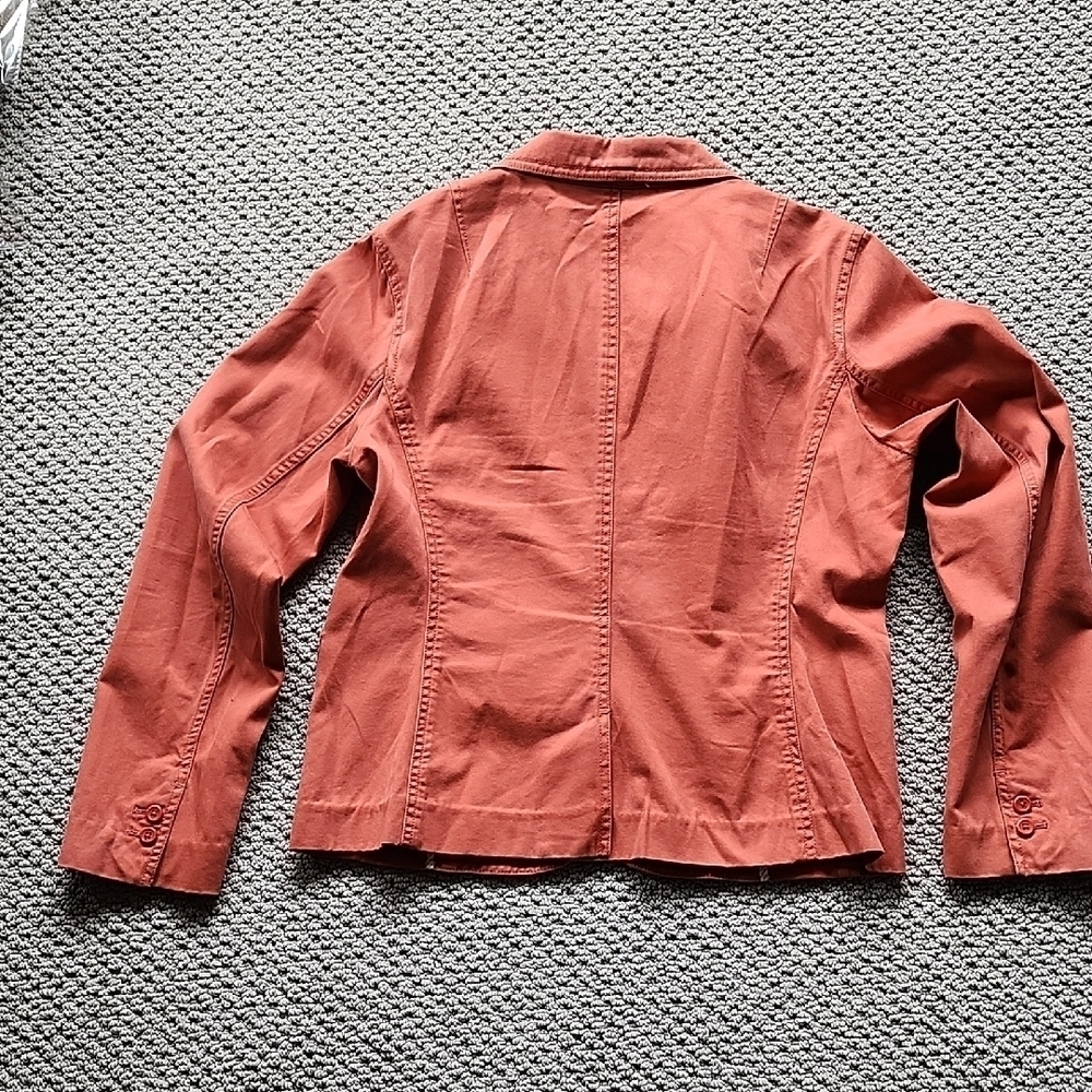J Crew Women's Terracotta Single Button Pocketed Long-Sleeved Blazer Jacket M - Picture 7 of 10